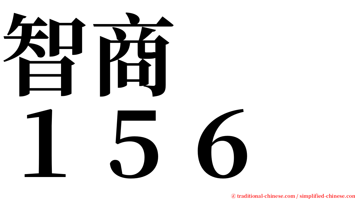 智商　　１５６ serif font